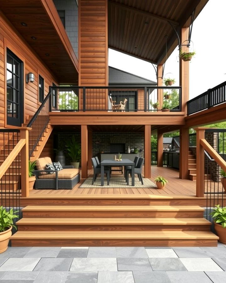 Multi Level Porch Layout - 30 Large Front Porch Ideas