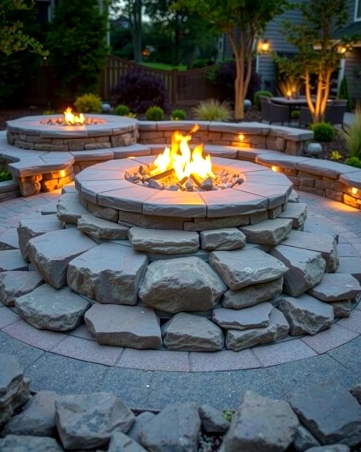 Multi Level Rock Fire Pit - 25 Rock Fire Pit Ideas