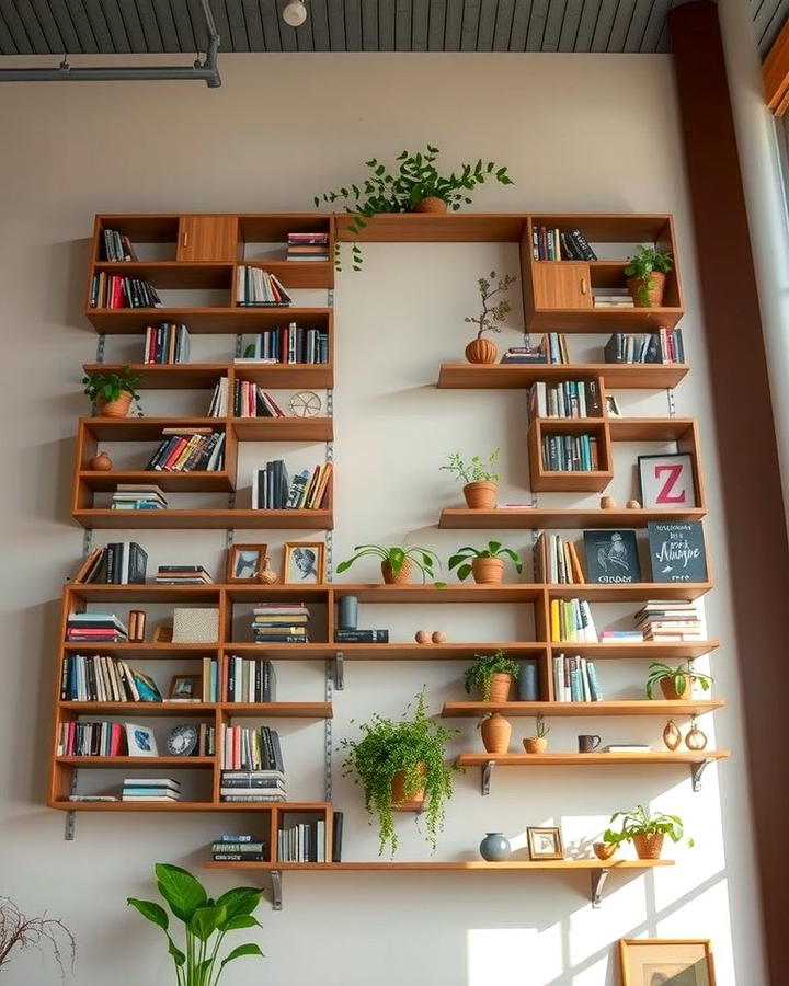 Multi Level Shelving Systems - 30 High Ceiling Tall Wall Decor Ideas