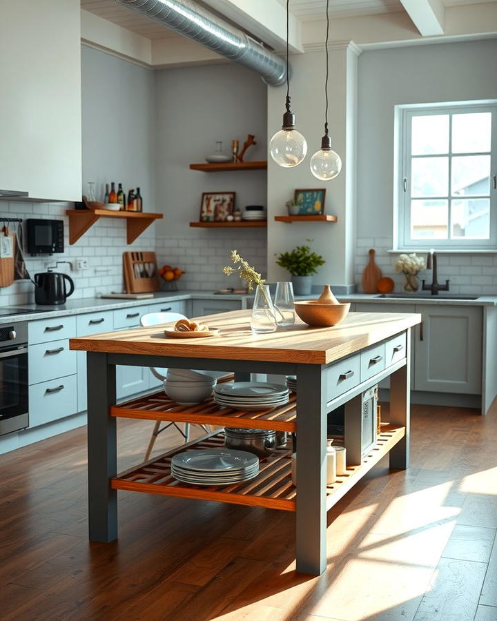 Multi Purpose Island Table - 25 Small Kitchen Table Ideas