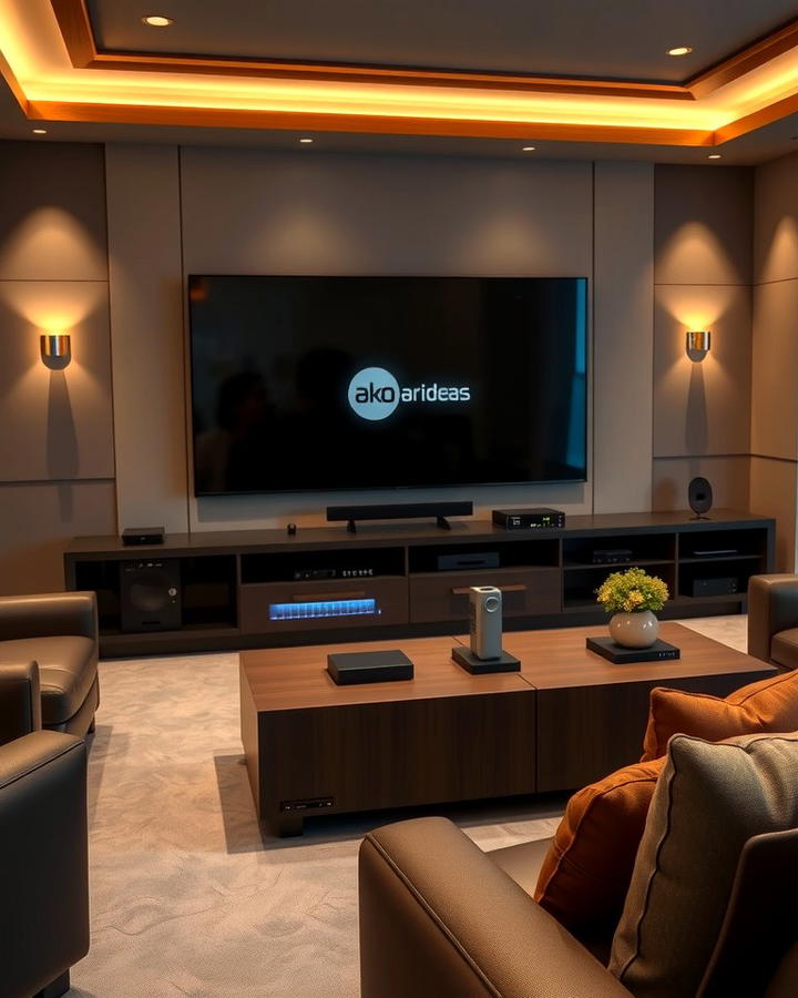 Multi Purpose Media Console - 30 Media Room Ideas