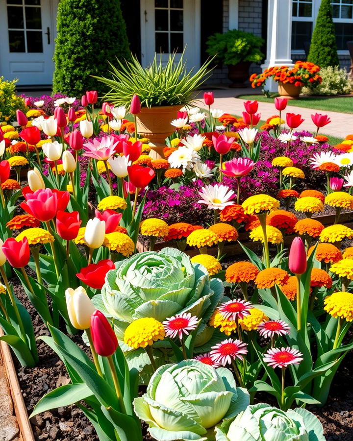 Multi Seasonal Flower Bed - 30 Front Yard Flower Bed Ideas