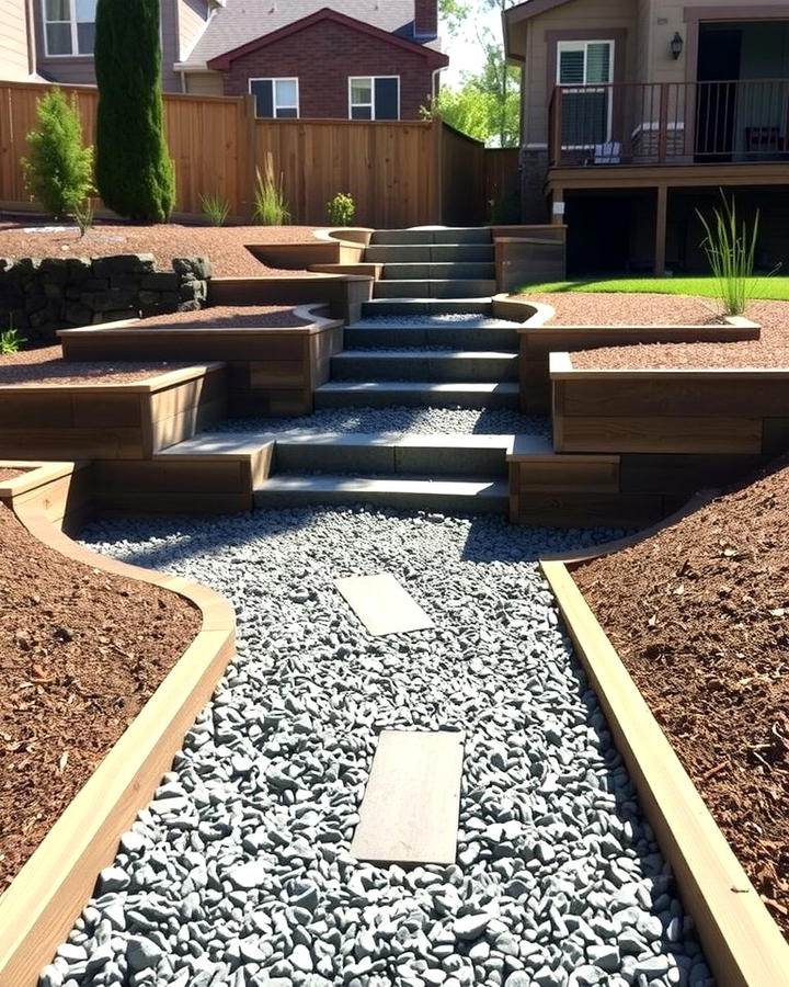 Multi Tiered Pea Gravel Walkway - 25 Pea Gravel Walkway Ideas