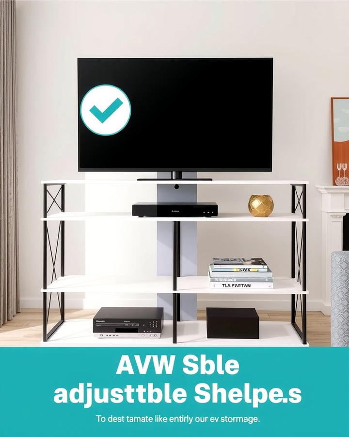 Multi Tiered TV Stand with Adjustable Shelves - 25 Tv Stand Ideas