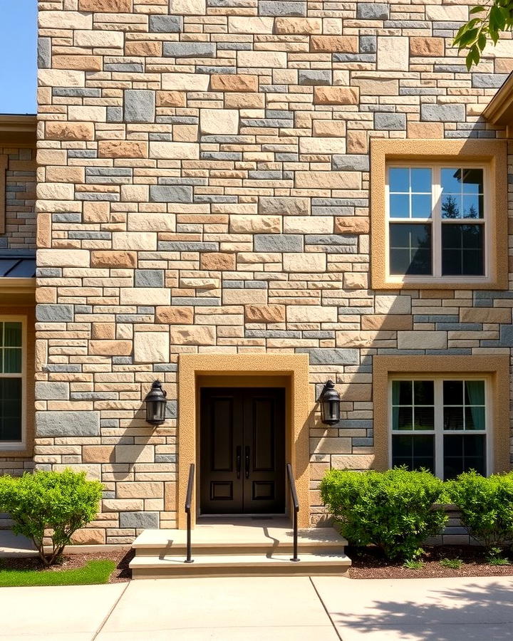 Multi Toned Stone Walls for Visual Depth - 25 Stone Exterior Home Ideas