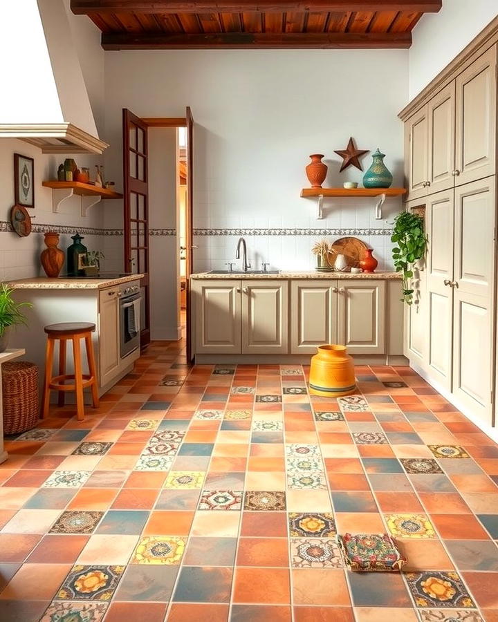 Multi Toned Terracotta Floors - 25 Terracotta Kitchen Floor Ideas