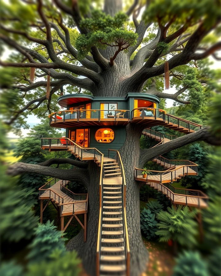 Multi Tree Platform Haven - 25 Tree House Ideas