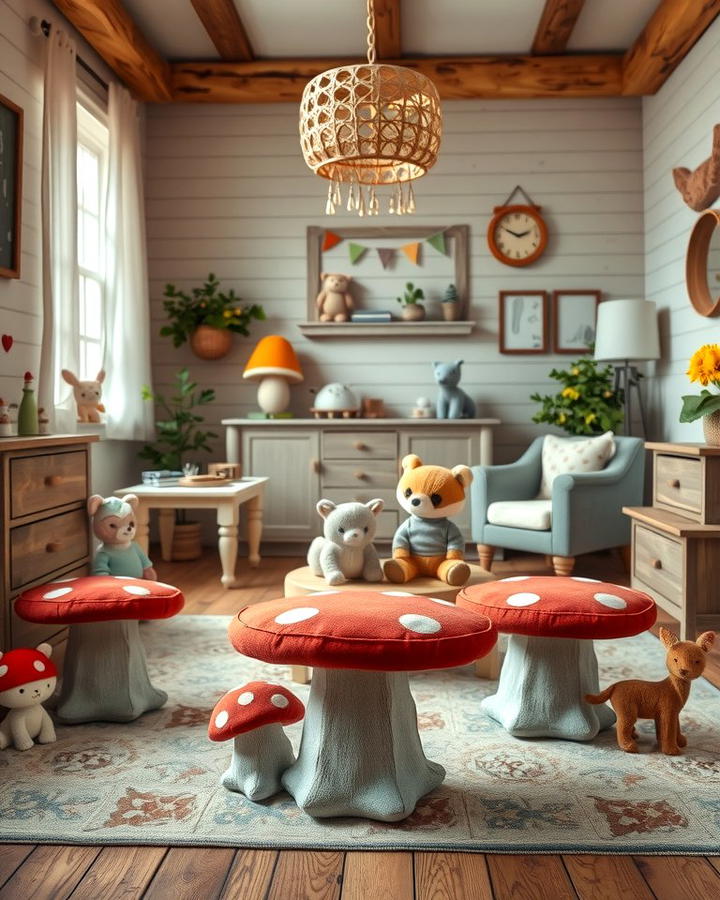 Mushroom Stools or Ottomans - 25 Woodland Nursery Ideas