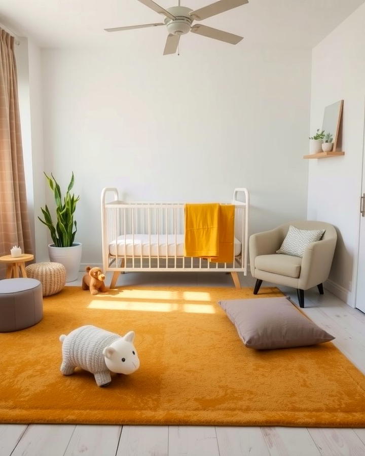 Mustard Yellow Rug - 25 Yellow Nursery Ideas