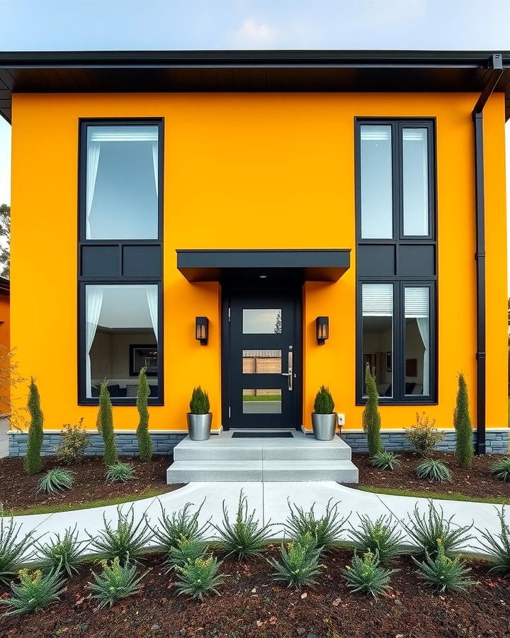 Mustard Yellow with Modern Accents - 25 Yellow Exterior Home Ideas