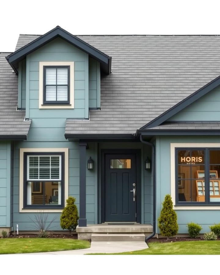 Muted Teal with Charcoal Roof - 25 Teal House Exterior Ideas