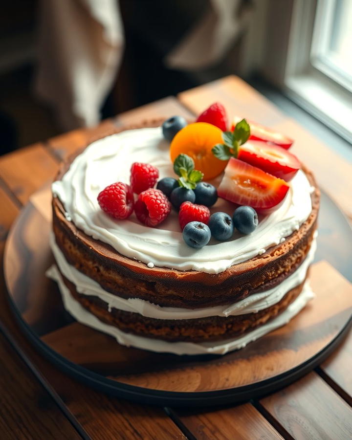 Naked Cake with Fresh Berries - 25 Small Wedding Cake Ideas