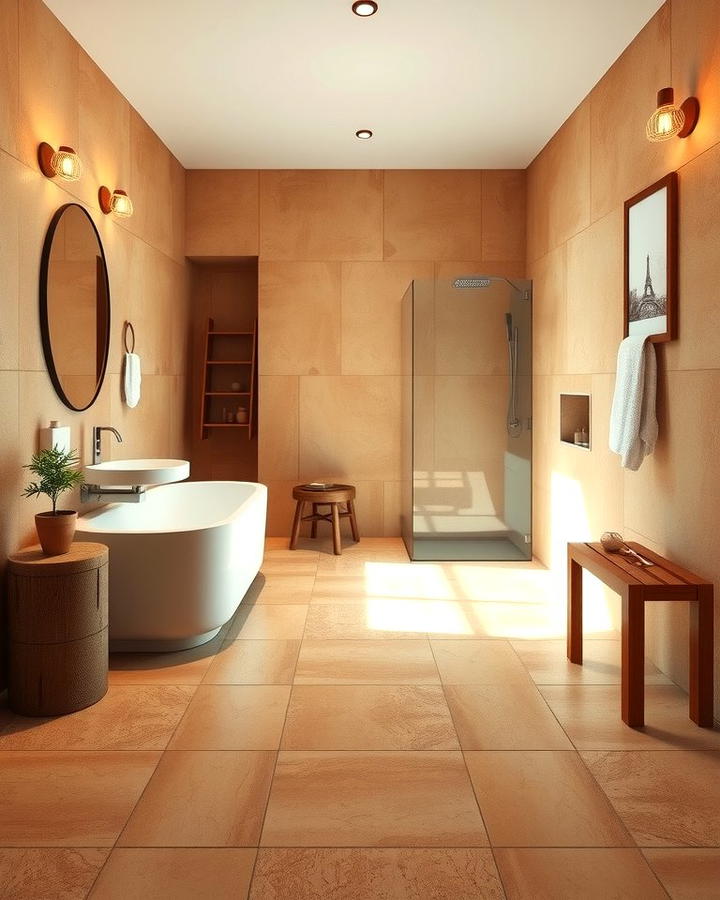 Natural Clay Tiles for Earthy Warmth - 25 Natural Bathroom Ideas