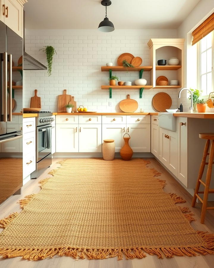 Natural Fiber Rugs for Texture - 25 Organic Kitchen Design Ideas