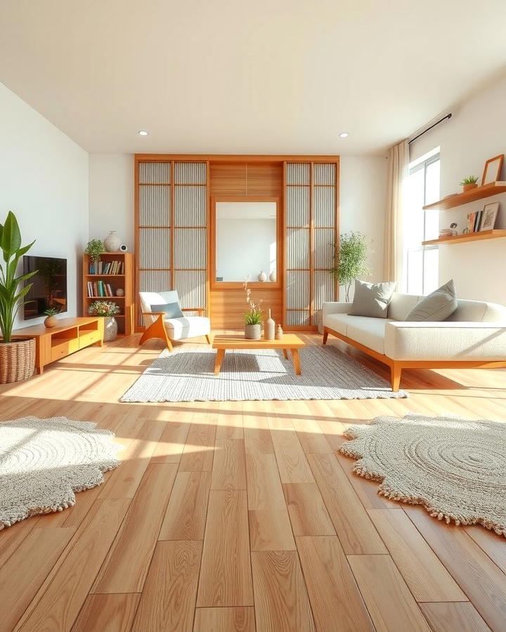 Natural Flooring Materials - 30 Zen Living Room Ideas