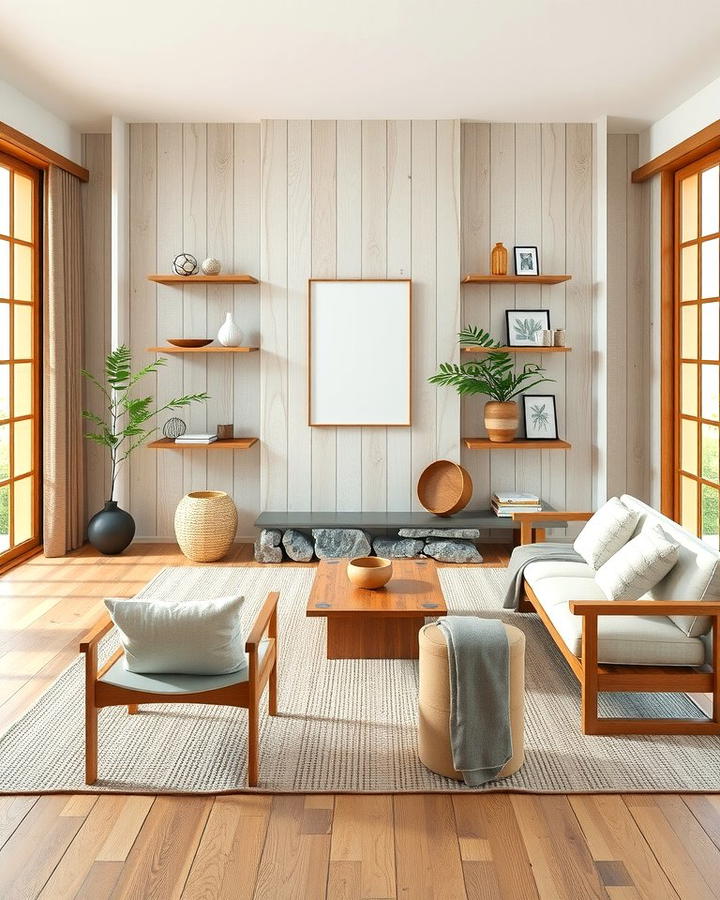 Natural Materials - 30 Zen Living Room Ideas