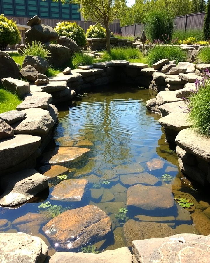 Natural Stone Borders - 25 Pond Landscaping Ideas