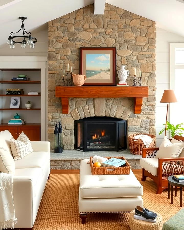 Natural Stone Fireplaces - 25 Modern Cape Cod House Ideas