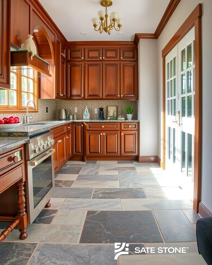 Natural Stone Flooring - 25 Traditional Kitchen Ideas