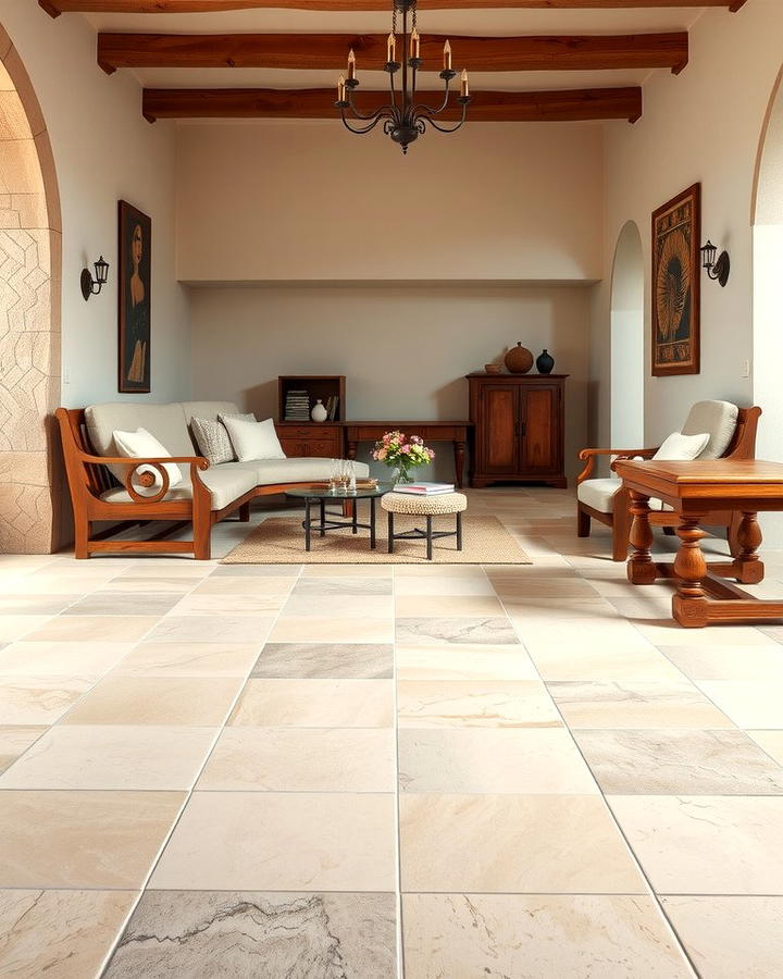 Natural Stone Flooring - 25 Spanish Modern Interior Design Ideas