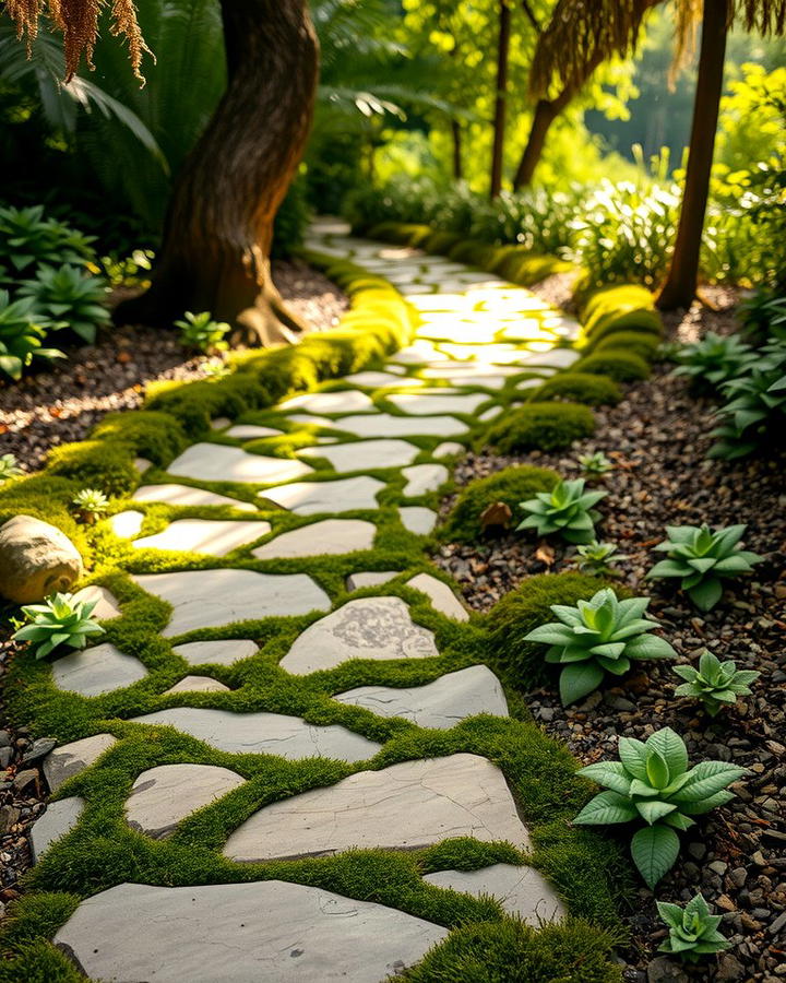 Natural Stone Pathway - 30 Stepping Stone Walkway Ideas