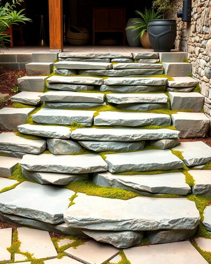 Natural Stone Steps - 25 Patio Steps Ideas