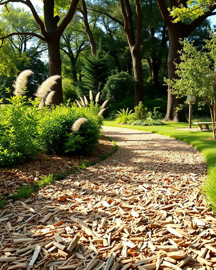 Natural Wood Mulch Pathway - 25 Mulch Pathway Ideas