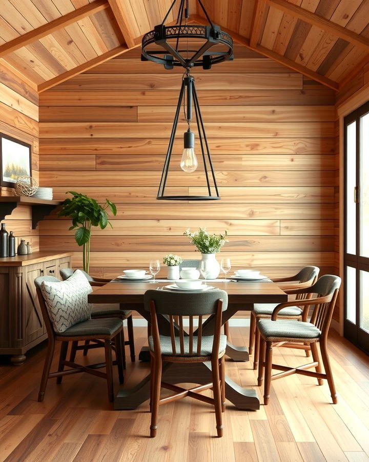 Natural Wood Shiplap - 25 Shiplap Dining Room Wall Ideas