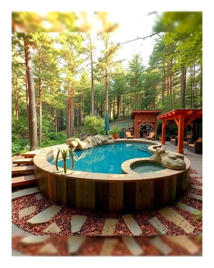 Natural Woodland Setting - 25 Semi Inground Pool Ideas