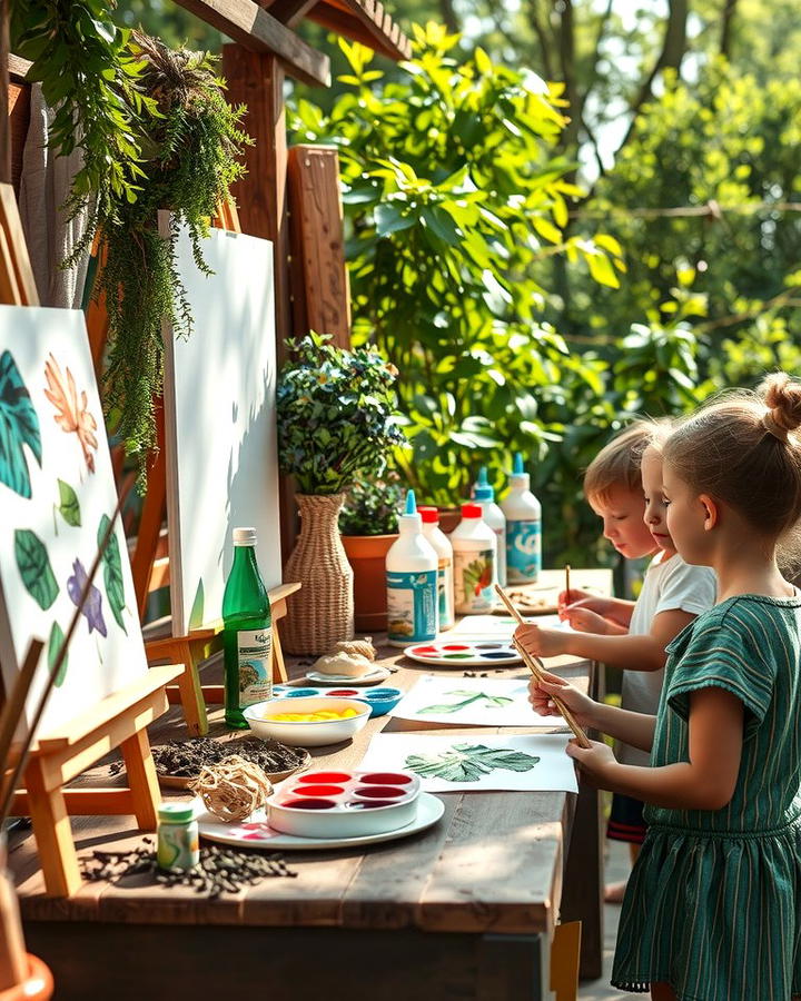 Nature Art Station - 30 Eyfs Outdoor Area Ideas