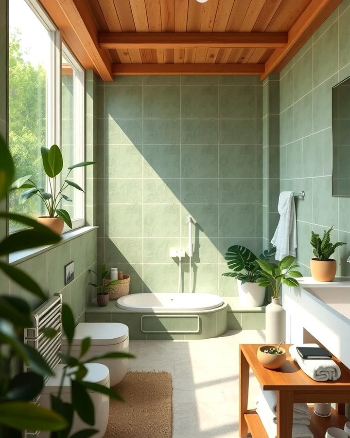 Nature Inspired Green - 30 Colorful Bathroom Ideas