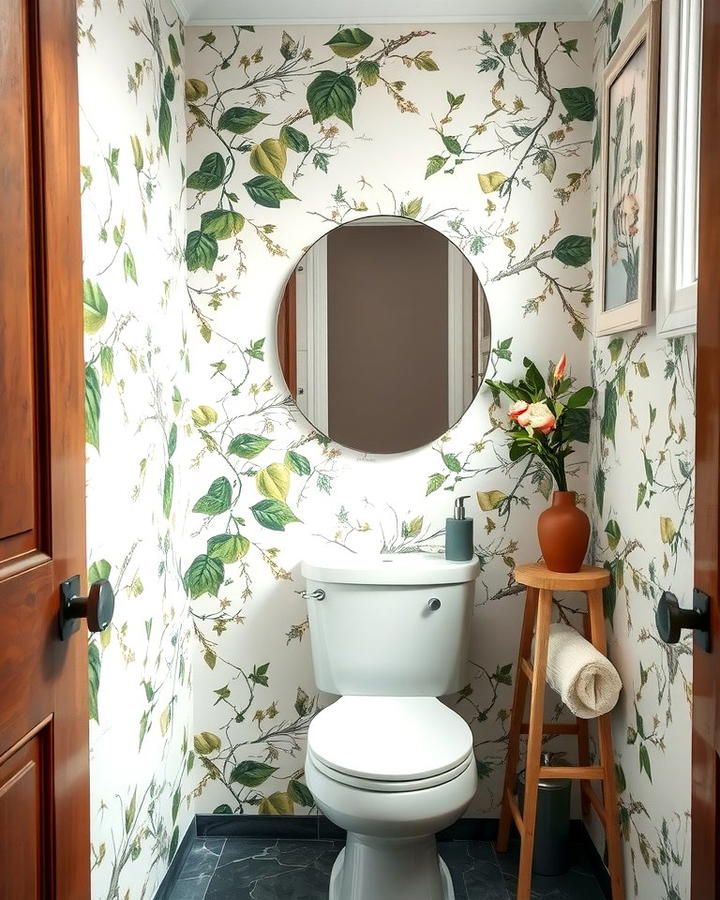 Nature Inspired Motifs - 25 Powder Room Wallpaper Ideas