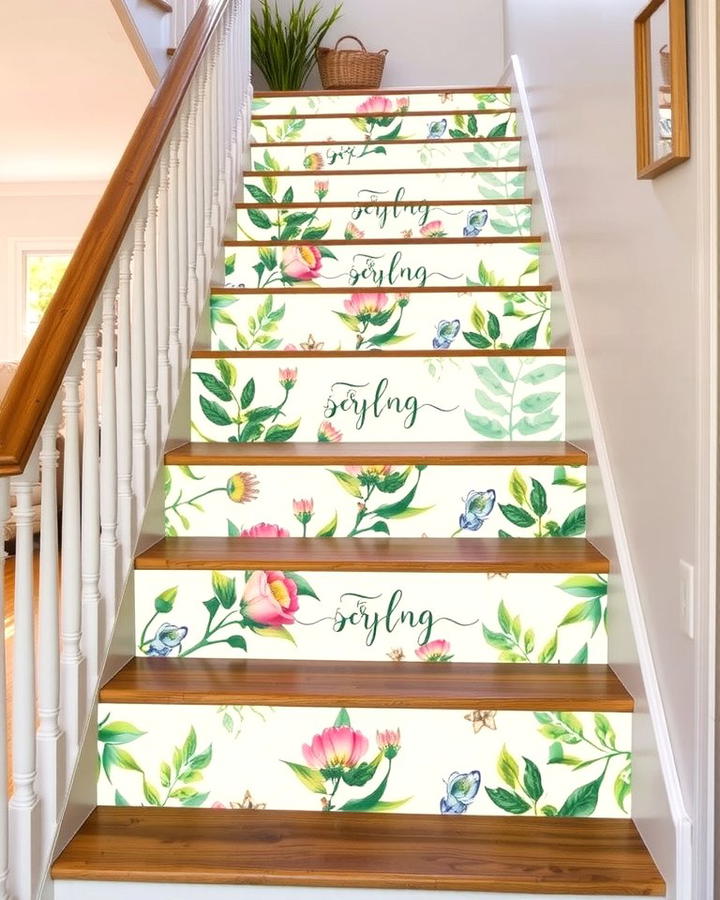 Nature Inspired Prints - 25 Stair Riser Ideas