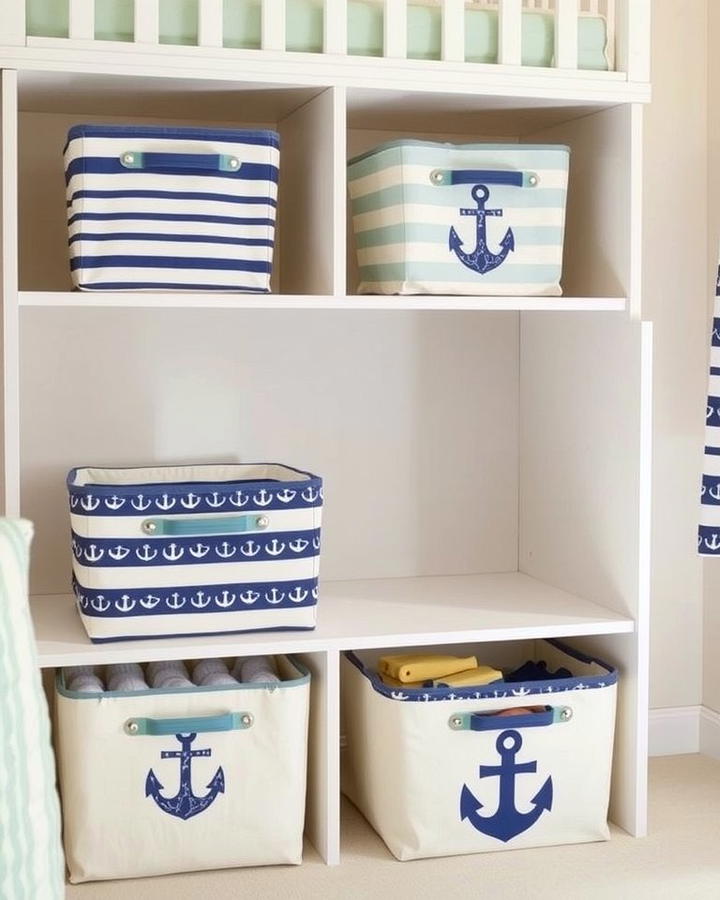 Nautical Storage Bins - 25 Nautical Nursery Ideas