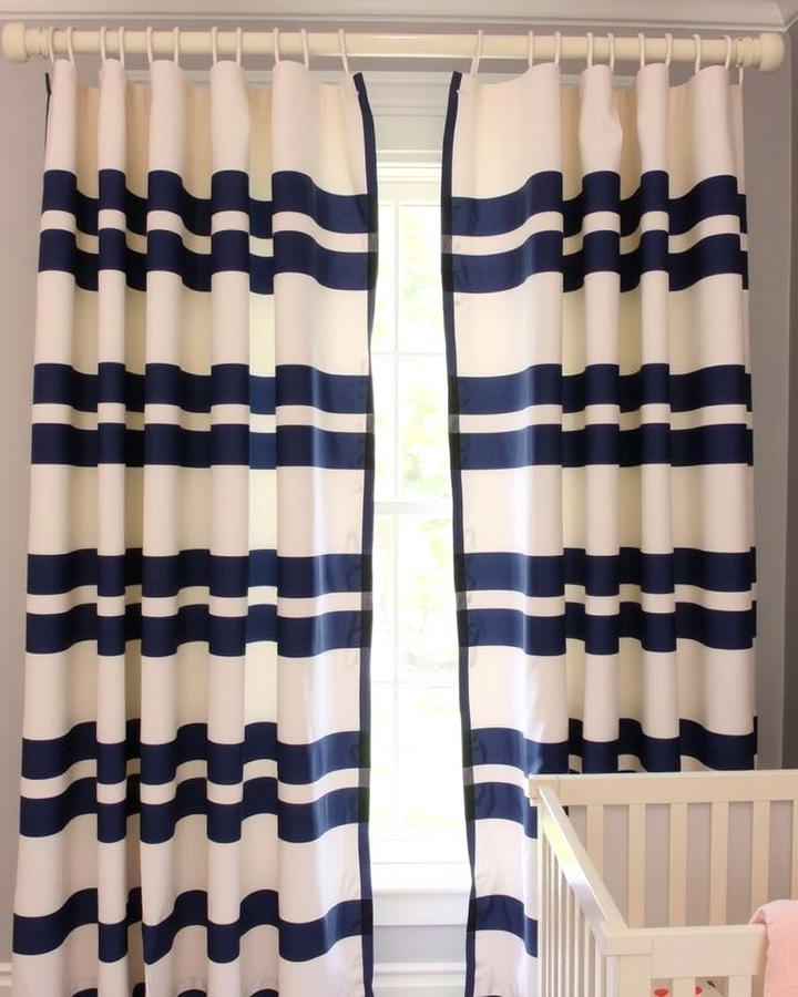 Nautical Striped Curtains - 25 Nautical Nursery Ideas