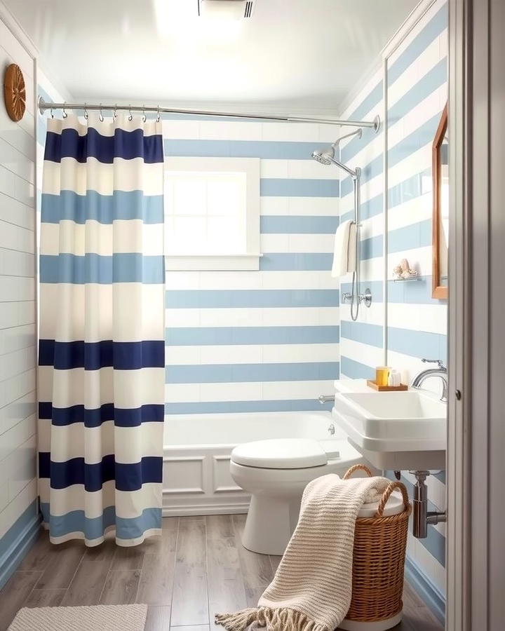 Nautical Stripes for a Coastal Vibe - 25 Shower Curtain Ideas