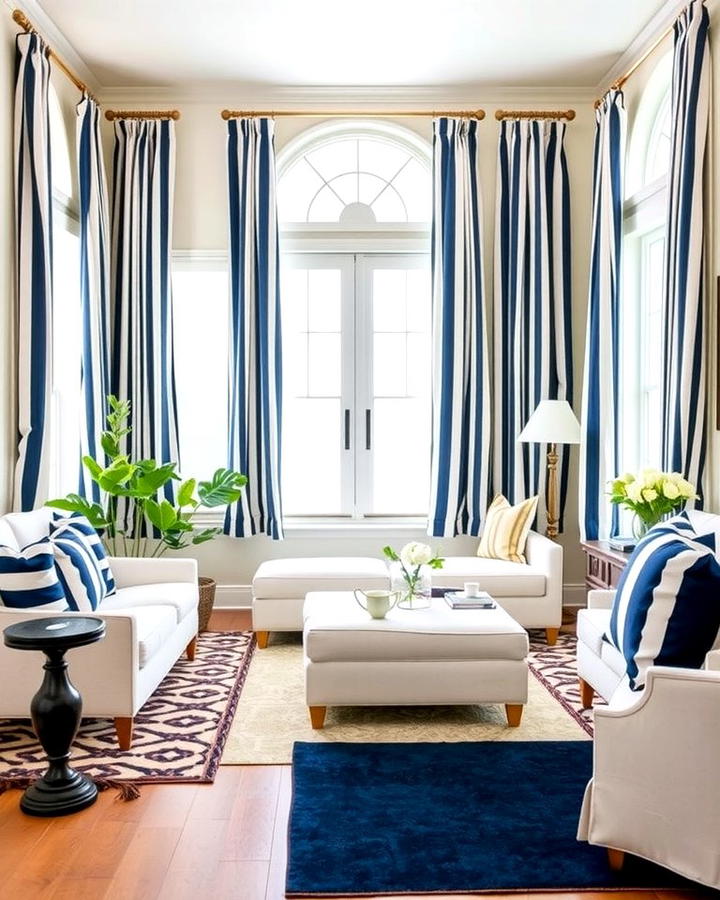 Nautical Stripes in Fabrics - 25 Nautical Decor Ideas