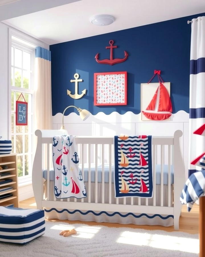 Nautical Themed Crib Bedding - 25 Nautical Nursery Ideas