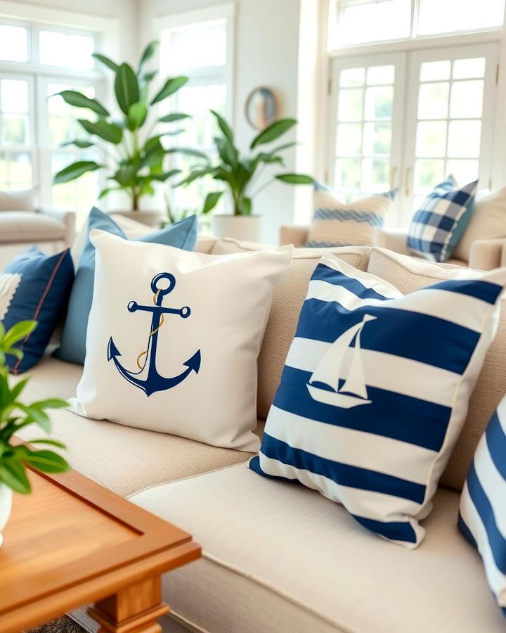 Nautical Throw Pillows - 25 Nautical Decor Ideas