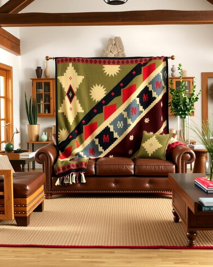 Navajo Inspired Blankets - 25 Southwest Living Room Ideas