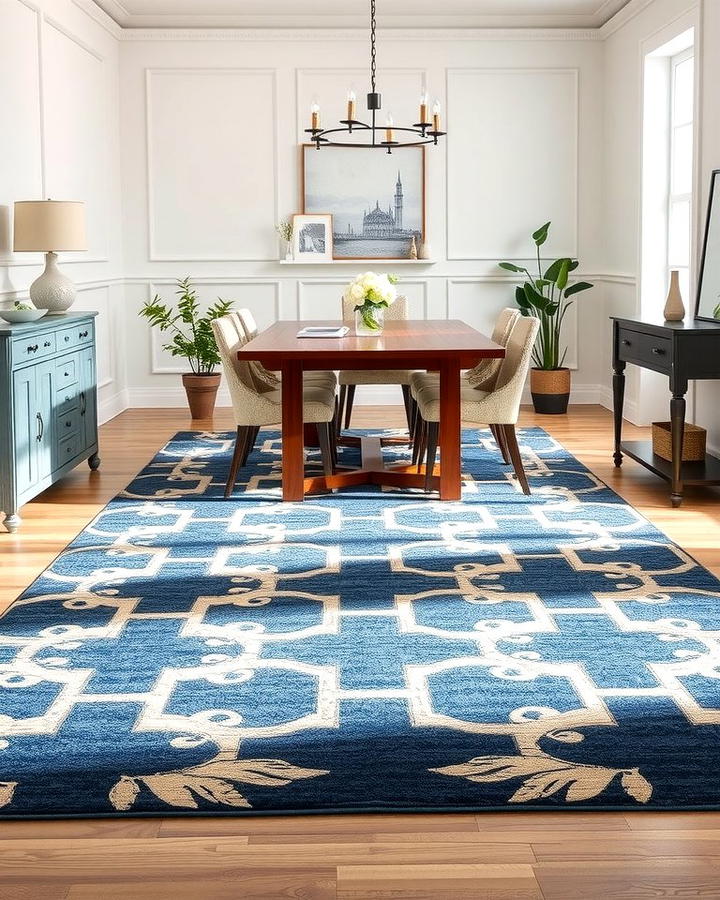 Navy Blue Area Rug - 25 Navy Blue Dining Room Ideas