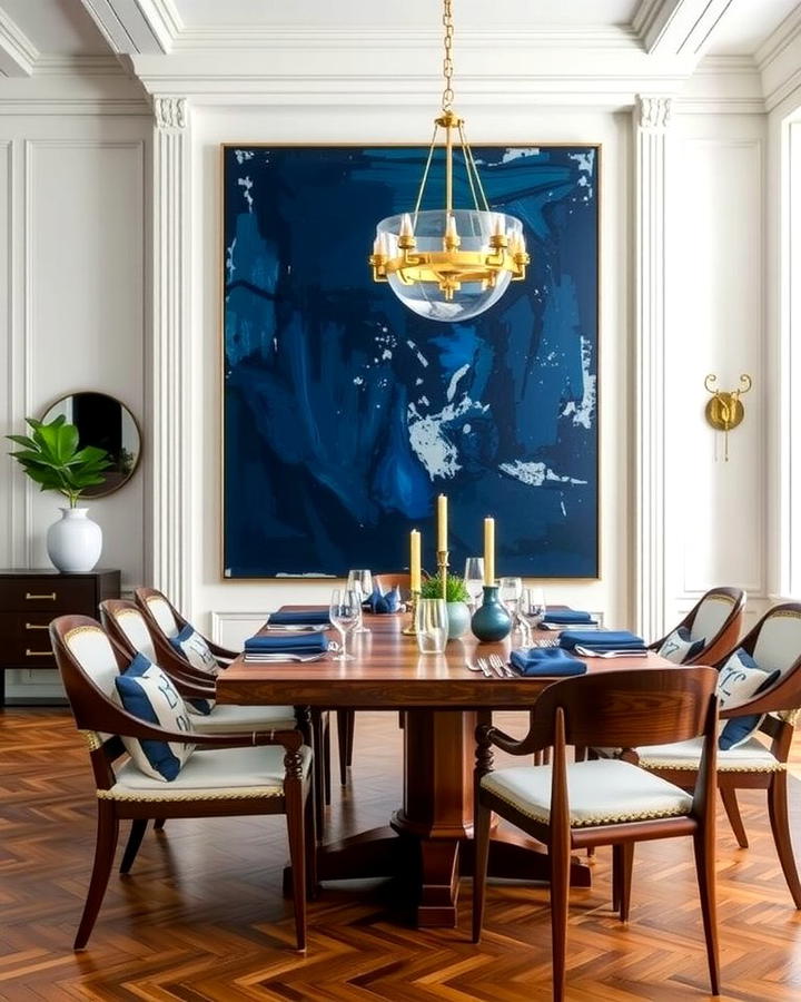 Navy Blue Artwork - 25 Navy Blue Dining Room Ideas