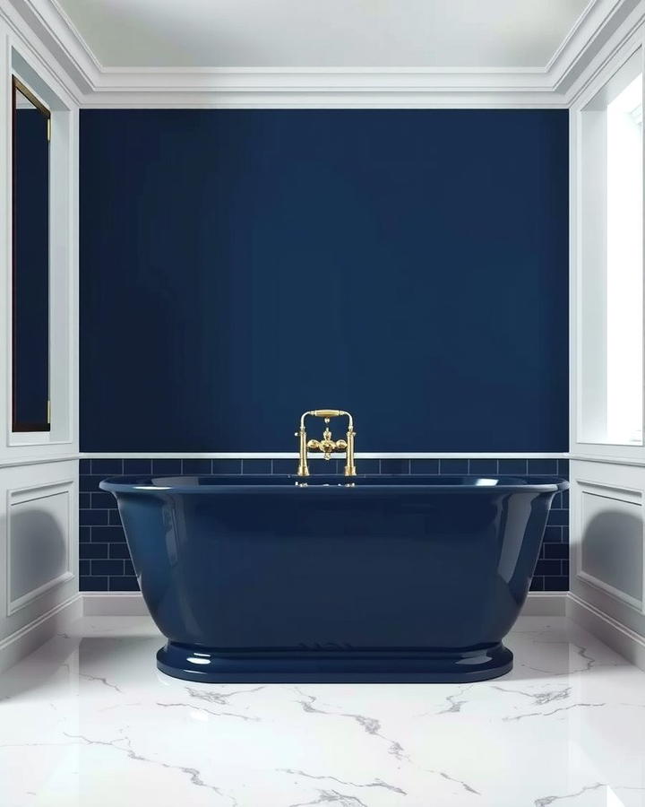 Navy Blue Bathtubs - 25 Navy Blue Bathroom Ideas