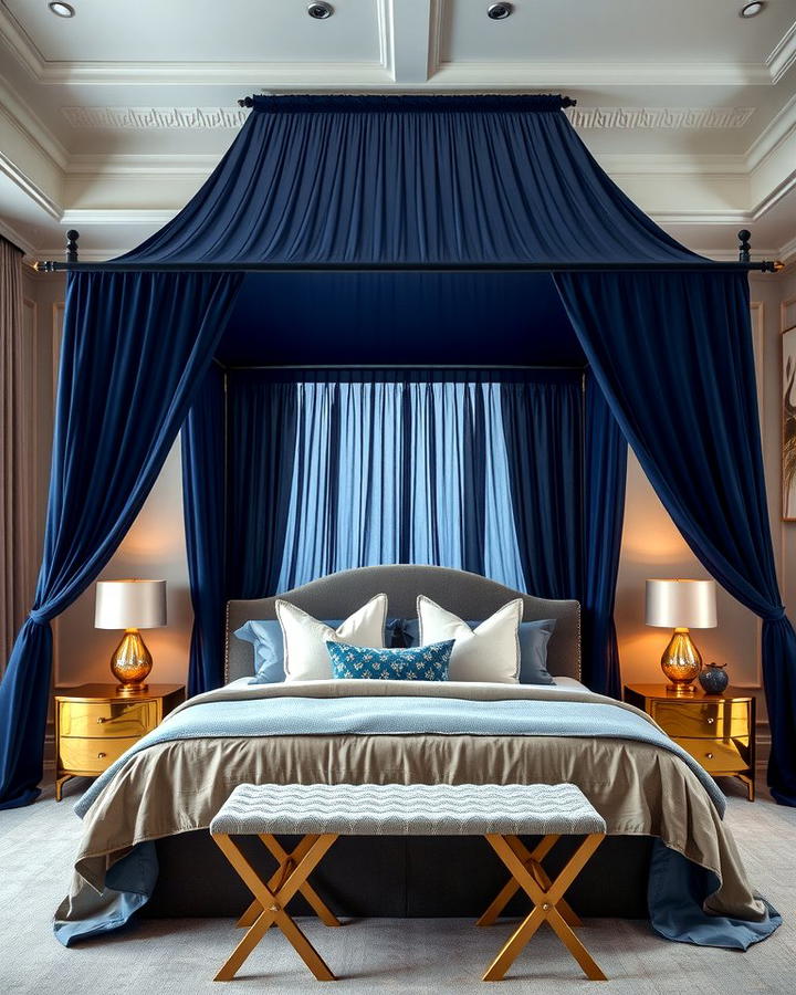 Navy Blue Bed Canopy - 25 Navy Blue Bedroom Ideas