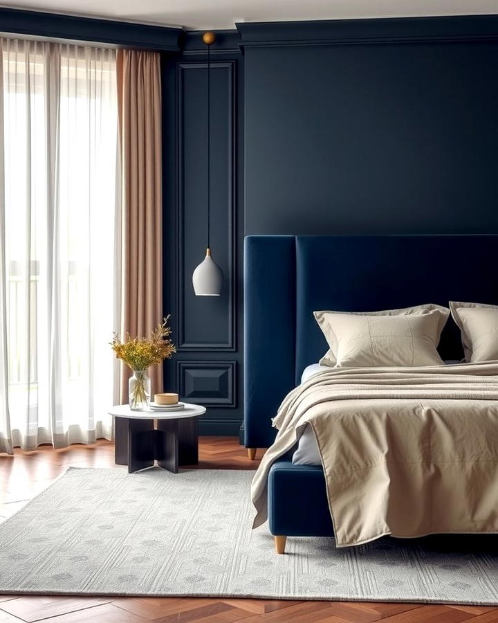 Navy Blue Bed Frame - 25 Navy Blue Bedroom Ideas