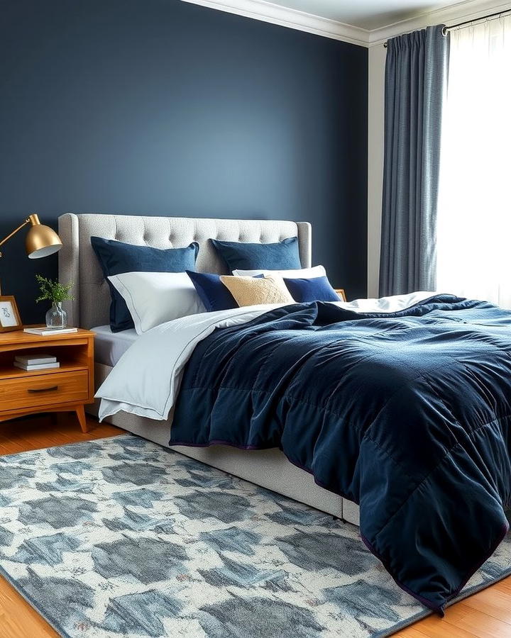 Navy Blue Bedding with Grey Accents - 25 Navy Blue and Grey Bedroom Ideas