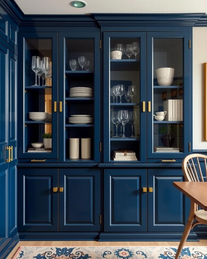 Navy Blue Built In Cabinetry - 25 Navy Blue Dining Room Ideas