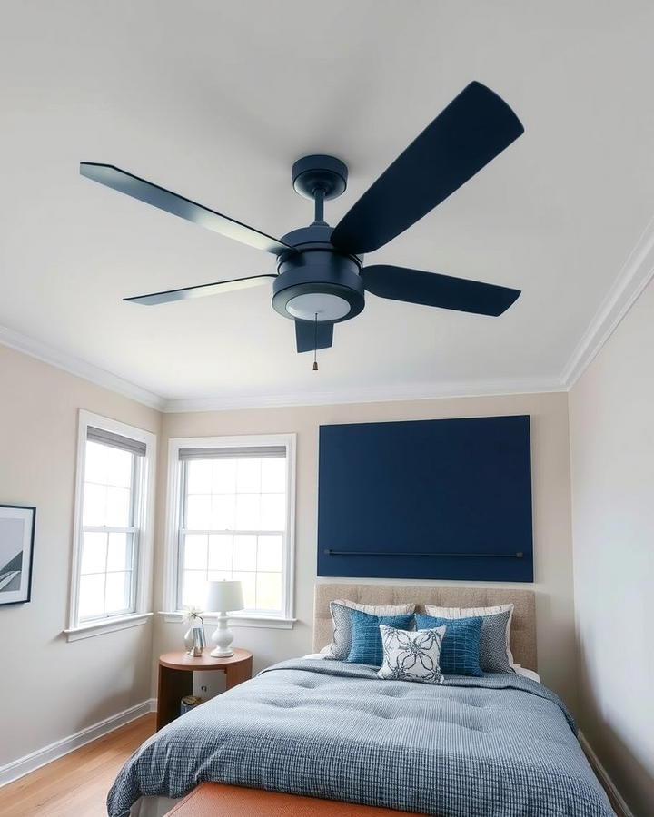 Navy Blue Ceiling Fan - 25 Navy Blue Bedroom Ideas