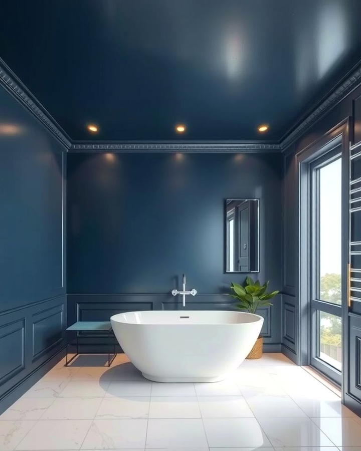Navy Blue Ceiling - 25 Navy Blue Bathroom Ideas
