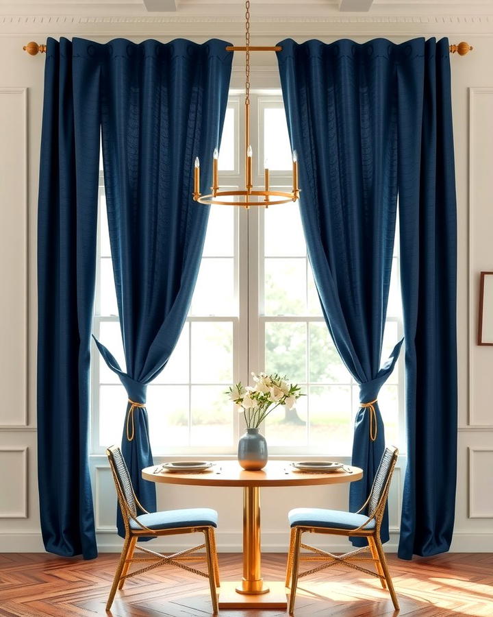 Navy Blue Curtains - 25 Navy Blue Dining Room Ideas